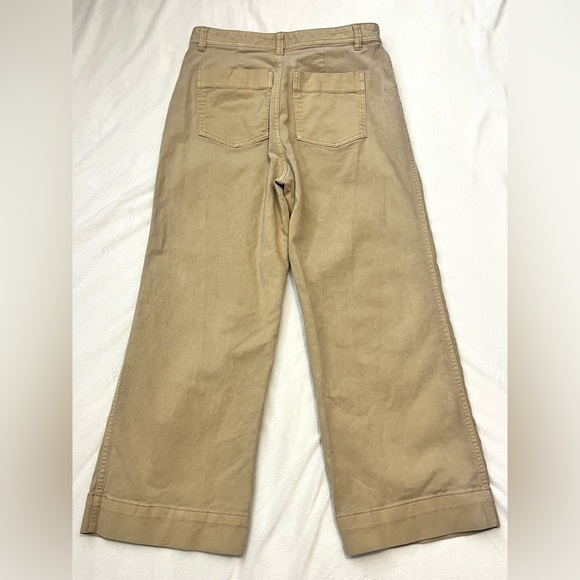 GAP Women’s Beige Tan Khaki High Rise Wide Leg Crop Trousers Pants Size 8 - Picture 16 of 16